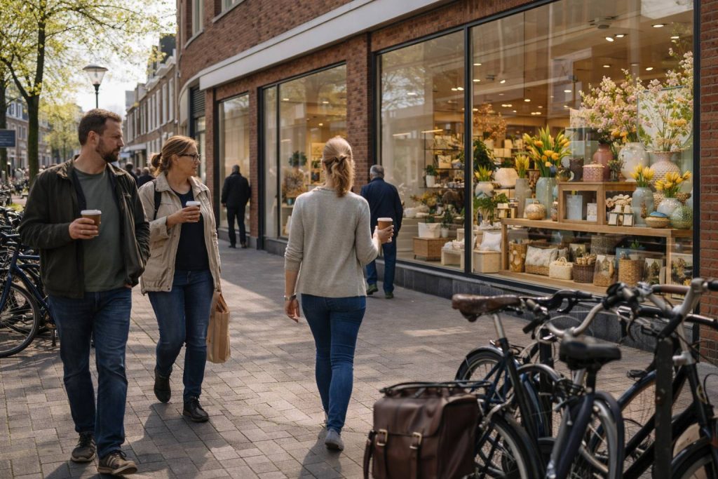 Lentedag Etalage met straatbeeld